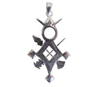Grande Croix du Sud Touareg Agadez "AÏR" en argent massif estampillé 925 avec cordon cuir TOU25