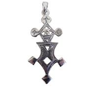Grande Croix du Sud Touareg"Madaoua" en argent massif estampillé 925 avec cordon cuir TOU24
