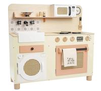 Grande cuisine en bois et rotin