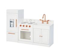 Grande cuisinière de Jeu Rose doré en Bois pour Enfant Teamson TD-12863R | avec Accessoires Complet