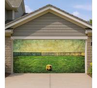 Grande décoration de porte de garage sur le thème du sport pour les loisirs de plein air, art de verdure vintage pour une utilisation toute l'année, 397 x 180 cm