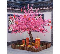 Grande décoration intérieure arbres de fleur de cerisier artificielles, faux sakura, de vraies tiges en bois et feuilles réalistes répliques de plante artificielle pour la maison extérieure intérieure
