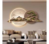 Grande décoration murale 3D représentant un paysage,Sculpture décorative 3D avec éclairage LED,Applique décorative pour entrée et couloir,Idéal pour les chambres,salons(B,100*50cm/39.4*19.7in)