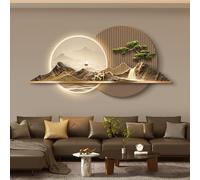 Grande décoration murale 3D représentant un paysage,Sculpture décorative 3D avec éclairage LED,Applique décorative pour entrée et couloir,Idéal pour les chambres,salons(A,100*50cm/39.4*19.7in)