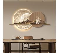 Grande décoration murale 3D représentant un paysage,Sculpture décorative 3D avec éclairage LED,Applique décorative pour entrée et couloir,Idéal pour les chambres,salons(D,100*50cm/39.4*19.7in)