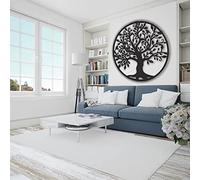 Grande décoration murale Arbre de vie de 60 cm / 23,6 pouces, sculpture murale en métal Arbre généalogique, panneau mural en Arbre de vie creux pour bureau, chambre, salon