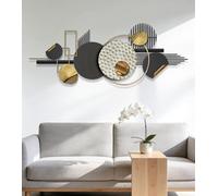 Grande Décoration Murale, Idéale pour Le Salon, avec Un Motif De Feuille De Lotus en 3D. Peut être Accrochée Verticalement Ou Horizontalement, par Exemple Black - 150CM