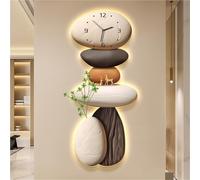 Grande décoration Murale pour Salon avec Horloge, Peinture Lumineuse, décoration Murale Pleine de Sens, Applique Murale décorative