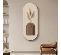 Grande décoration Murale pour Salon, Peinture 3D en grès, Applique Murale Simple avec Simulation de Plante pour Salle à Manger, Bureau et Restaurant