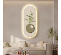Grande décoration Murale pour Salon, Peinture 3D en grès, Applique Murale Simple avec Simulation de Plante pour Salle à Manger, Bureau et Restaurant