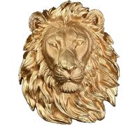 Grande Décoration Murale Tête De Lion Dorée Murale Créative Décoration Tête D’Animal Résine Pendentif Décoration Murale Accessoires pour La Maison