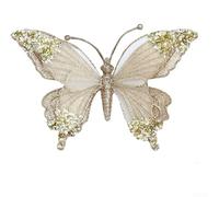 Grande décoration papillon en plastique ABS avec finition pailletée (doré)