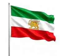 Grande Drapeau Iran avec Lion Drapeau Iranien avec œillets Déco 3x5 pieds | 90x150cm œillets Laiton Polyester Extérieur Intérieur National Fête Jardin Célébration Jeux Sportifs Parade Patriotique Bar