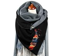 Grande Echarpe Chaude Hiver Femme, ÉCharpe Chaude Universelle pour Saisons Automne Hiver avec Motif Fleuri ÉLéGant à Double Couche Et Boucle Douce Confortable