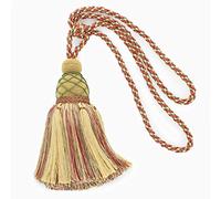 Grande embrasse élégante pour rideau et draperie - Vert pastel, jaune maïs, rouge brique clair - Pompon de 24 cm - Épandage de 76 cm - Style : TBV095L (21421) - Couleur : VNT8 - Bouquet quotidien