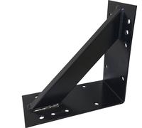 Grande équerre en acier 25x25cm extra forte Raccord de bois renforcé noir