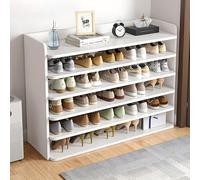 Grande étagère à chaussures autoportante à 5 niveaux pour placard, entrée, garage et chambre à coucher - Solution de rangement de grande capacité (blanc, 101 x 25 x 87 cm)