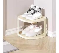 Grande étagère à chaussures verticale - Tour de rangement sur pied pour économiser de l'espace pour les petites entrées et coins - Organiseur de chaussures à 2 couches pour chambre à coucher et