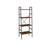 Grande étagère bibliothèque au look industriel/ vintage 4 niveaux 139 cm marron 08_0000280