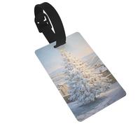 Grande étiquette blanche en forme de sapin de Noël, idéale pour les sacs à dos de voyage, croisière, sac à dos