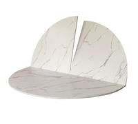 Grande extension de dessus de table ronde pliable en bois pour la maison ou le commerce Blanc Diamètre 150 cm