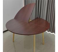 Grande extension de table ronde pliable de 122 cm - Table pliante d'extérieur portable pour événements, finition teck, plateau de table de remplacement parfait, extension temporaire de 140 cm