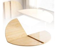 Grande extension de table ronde pliable en bois avec charnières cachées, parfaite pour cuisine, terrasse, banquet (finition naturelle, 150 cm)