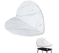 Grande extension de table ronde pliante en bois - Texture marbre - 99,1 cm à 200,7 cm - Dessus de table pliable temporaire pour plus d'espace - Pas besoin de pieds