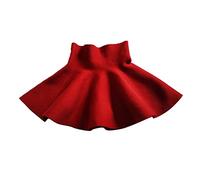 Grande fille taille haute tricotée évasée jupe plissée évasée en forme de A jupe fixe décontractée au-dessus du genou pour ballet short fille, Bordeaux, 7-8 ans