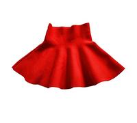 Grande fille taille haute tricotée évasée jupe plissée évasée en forme de A jupe fixe décontractée au-dessus du genou pour ballet short fille, rouge, 7-8 ans