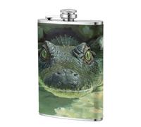 Grande flasque de poche fantaisie en forme de tête de crocodile 236,8 g, drapeaux en acier inoxydable pour papa, témoin d'honneur, mariage, voyage, camping