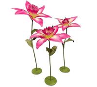 Grande Fleur Artificielle Géante EVA Imperméable Jonquille avec Tige et Base Flexibles Fleurs Décoratives pour Mariage pour Anniversaire de Mariage, Saint-Valentin, Fête des Mères(Rose Pinks)