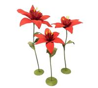 Grande Fleur Artificielle Géante EVA Imperméable Jonquille avec Tige et Base Flexibles Fleurs Décoratives pour Mariage pour Anniversaire de Mariage, Saint-Valentin, Fête des Mères(Burgundy)