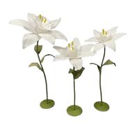Grande Fleur Artificielle Géante EVA Imperméable Jonquille avec Tige et Base Flexibles Fleurs Décoratives pour Mariage pour Anniversaire de Mariage, Saint-Valentin, Fête des Mères(White)
