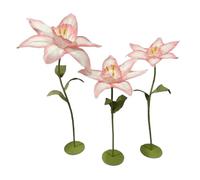 Grande Fleur Artificielle Géante EVA Imperméable Jonquille avec Tige et Base Flexibles Fleurs Décoratives pour Mariage pour Anniversaire de Mariage, Saint-Valentin, Fête des Mères(Light Pinks)