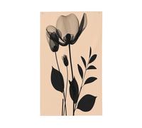 Grande fleur audacieuse et feuilles sur des drapeaux beiges pour maison de cour, 91 x 152 cm, bannière de vœux avec œillets, décoration d'intérieur ou d'extérieur