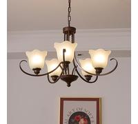 Grande Fleur Lait Milieu du siècle Foyer Huile frottée Bronze Rustique Plafond Pendentif léger pour à Manger la Salle de Vie