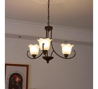 Grande Fleur Lait Milieu du siècle Foyer Huile frottée Bronze Rustique Plafond Pendentif léger pour à Manger la Salle de Vie