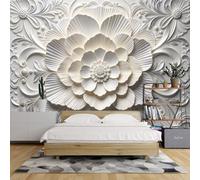 Grande Fresque Murale Florale 3D 200X140 Pouces Papier Peint Floral En Relief Pour Chambre À Coucher Et Salon Design Texturé En Relief Affiche Photo Décoration Intérieure Moderne Et Élégante F