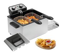 Grande friteuse électrique 1800 W, 5 litres/21 tasses, avec 3 paniers de friture, température réglable, couvercle de fenêtre d'affichage, casserole en acier inoxydable, parfaite pour la cuisine, le