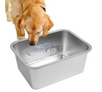 Grande gamelle d'eau pour chien de 10 litres en acier inoxydable pour animaux domestiques - Gamelle de grande capacité pour chiens d'intérieur universels et géants - Facile à nettoyer - Lisse