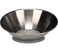 Grande Gamelle pour Chat Lasco INOX - 550 ML - Ronde Argentée - Antidérapante & Robuste - pour Chats Gourmands ou Multi-Chats - Flamingo