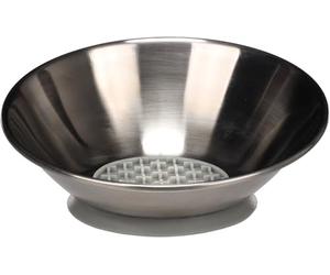 Grande Gamelle pour Chat Lasco INOX - 550 ML - Ronde Argentée - Antidérapante & Robuste - pour Chats Gourmands ou Multi-Chats - Flamingo