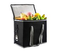 Grande glacière isotherme de 30 L, sac de livraison de nourriture, boîte à déjeuner isotherme, sac de refroidissement pour camping, barbecue, shopping, pêche, famille, Noir #1., Moderne