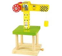Grande grue jaune, accessoire pour train jouet en bois Jaune G