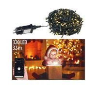 Grande guirlande lumineuse connectée 32 m avec 320 LED blanc chaud et 8 modes Lunartec