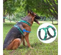 Grande harnais pour chien en forme de H, confortable et réglable, lavable, en Nylon, réfléchissant, sans traction, gilet pour animaux de compagnie, harnais Para Perros Blue