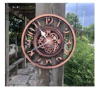 Grande horloge de jardin rétro - Résistante aux intempéries - Horloge de salle de bain - Décoration vintage - Sans tic-tac