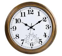 Grande horloge d'extérieur rétro étanche sans tic-tac Bronze 40,6 cm