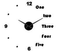 Grande horloge murale à faire soi-même - Décoration murale moderne - Design d'intérieur de luxe - Lettres anglaises - Sans cadre - Horloge murale pour amateurs de bricolage